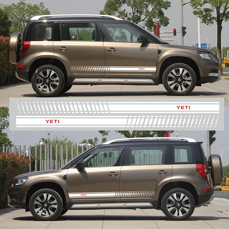  2pcs Car Stickers and Decals for Skoda YETI Car Tuning Accessories DIY Stripe Decoration