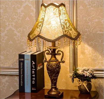 

Top quality European Tiffany table lamp Luxury Princess Table Lamp Victorian Desk Lamp Floral Cloth Art+Resin+ Bronze