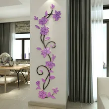 M212 Роза Виноградная акриловая 3D кристальная трехмерная настенная наклейка вход ТВ фон