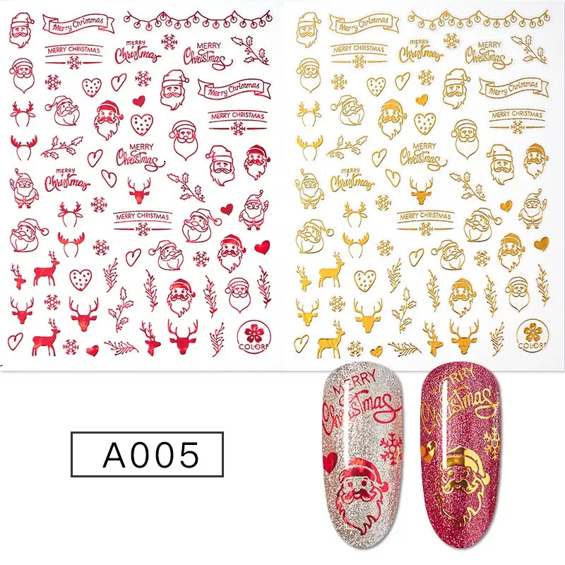 1 шт 3D Рождественская серия наклейки для ногтей Водные Переводные снежинки и милые Снеговики наклейки для ногтей модные красивые наклейки для ногтей - Цвет: AS08713