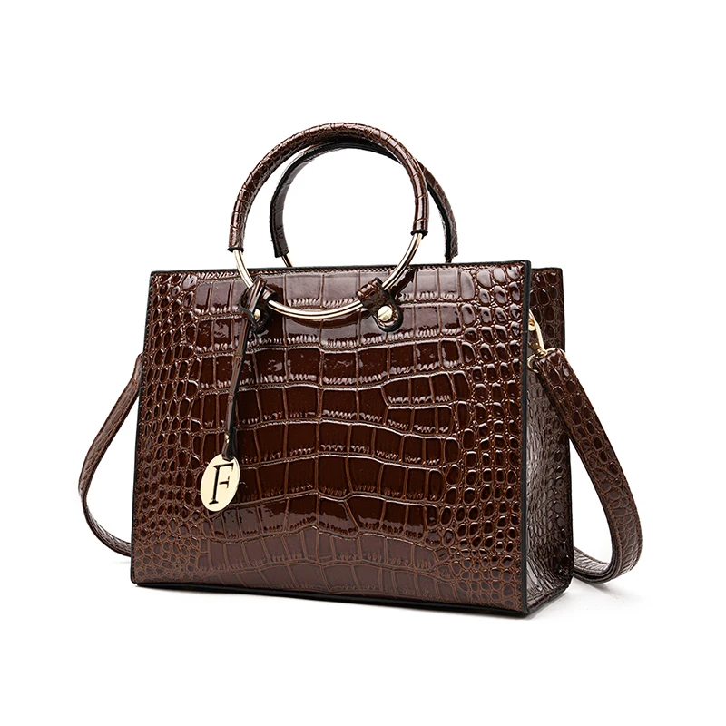 Комплект из 2 предметов, роскошные сумки для женщин, дизайнерская модная сумка из искусственной кожи с крокодиловым узором, женские сумки через плечо с кошельком