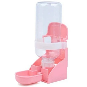 

Pet Cage Automatic Water Drinker Rabbit Cat Small Pets Hanging Drinking Bottle-Pink