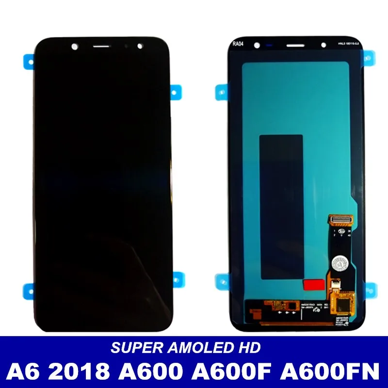 Тест Высокое качество lcd для samsung Galaxy A6 A600 A600F A600FN lcd дисплей кодирующий преобразователь сенсорного экрана в сборе датчик Repl