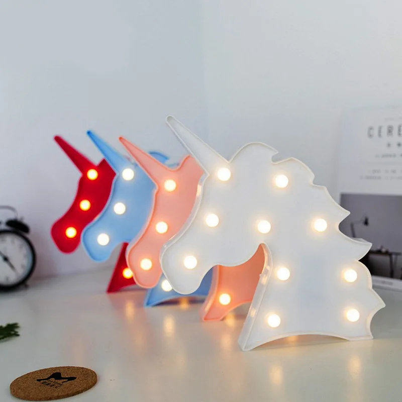 

High Quality Creative Colorful Lights Home Lights Small Night Lamp Wedding Photographic Prop Birthday Unicorn Decorative Lights