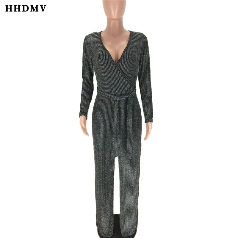 HHDMV LD-98025 повседневные уличные зимние меховые сапоги томный ленивый Стильные Комбинезоны Длинные рукава платья с v-образным вырезом чистый цвет вязаные комбинезоны длинные штаны
