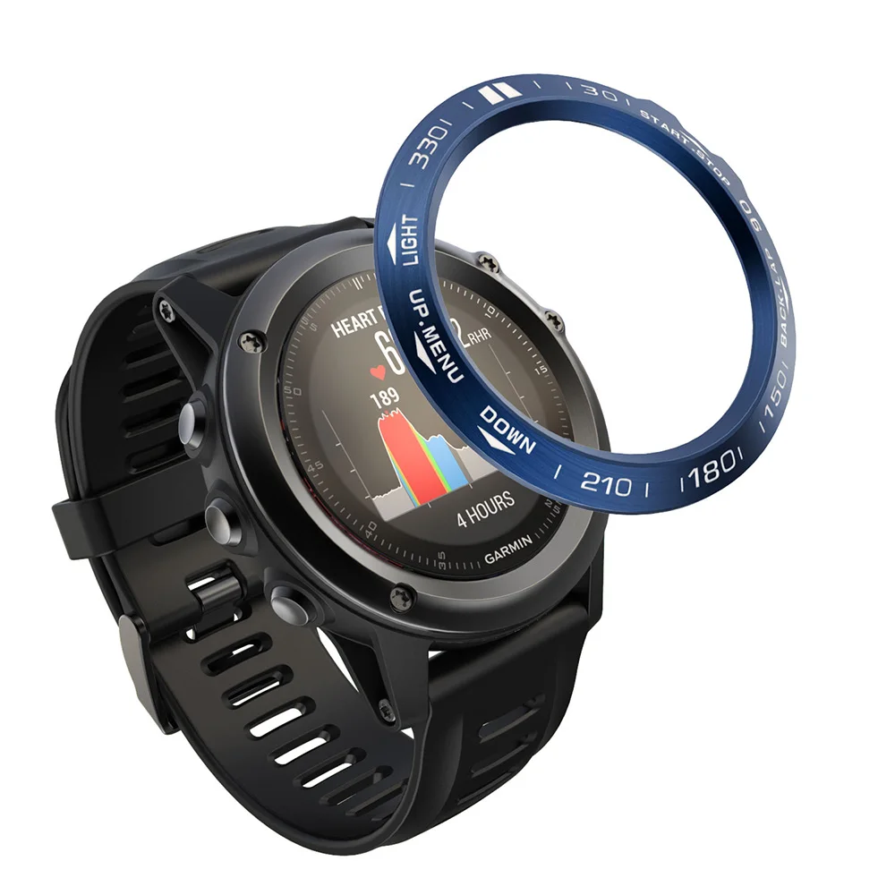 Для Garmin Fenix 3/Feniix 3 HR Безель кольцо из нержавеющей стали скульптурный ТАХИМЕТР клейкая крышка защита от царапин Ringke - Цвет ремешка: Blue white B