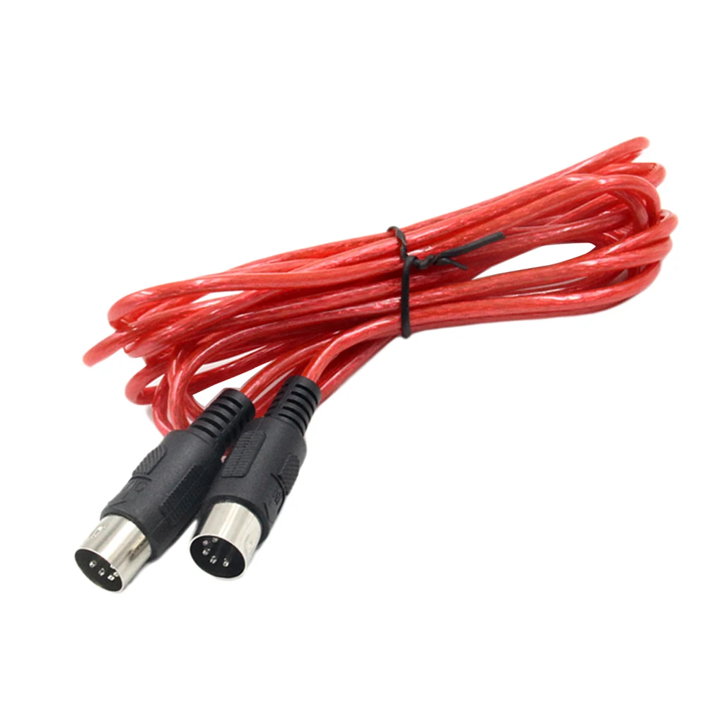 MIDI Cable Music Wire Double-headed 5 Pin Cable For Electronic Piano Red
