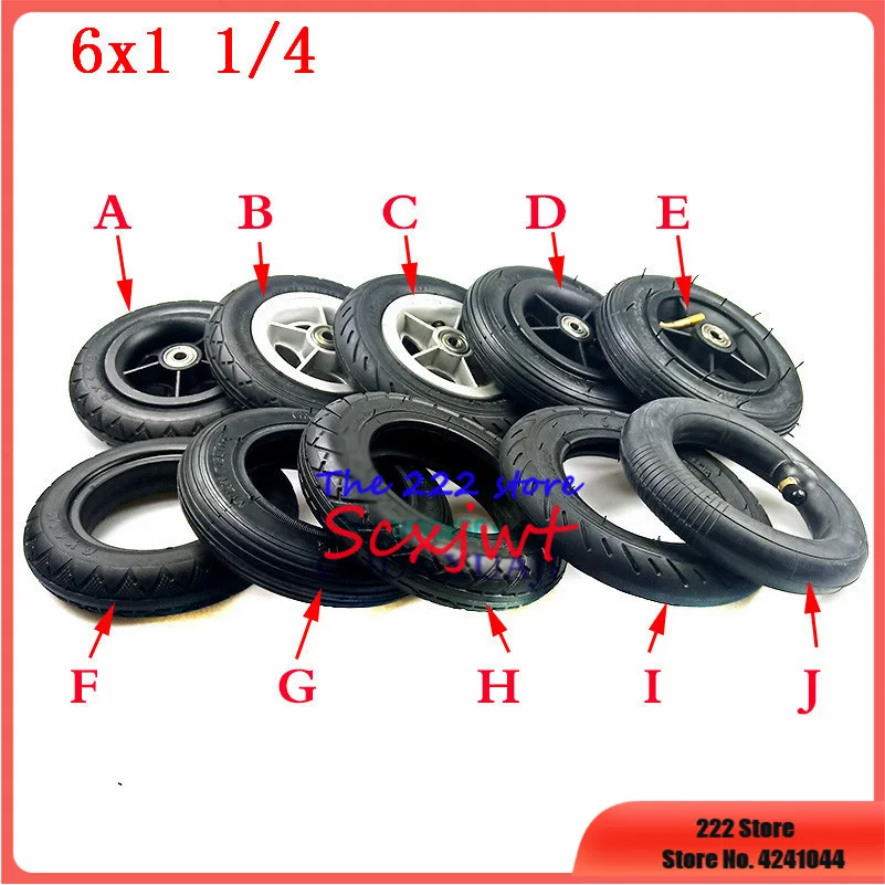 6 inch 6x1 1/4 tire solid / Inflation wheel for small surf electric scooter 150mm tyre inner tube fits Motorcycle A-Folding Bike