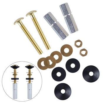 

2pcs Heavy Duty Bathroom Home Universal Hardware Solid Brass Easy Install Accessories Repair Toilet Tank To Bowl Bolt Kit