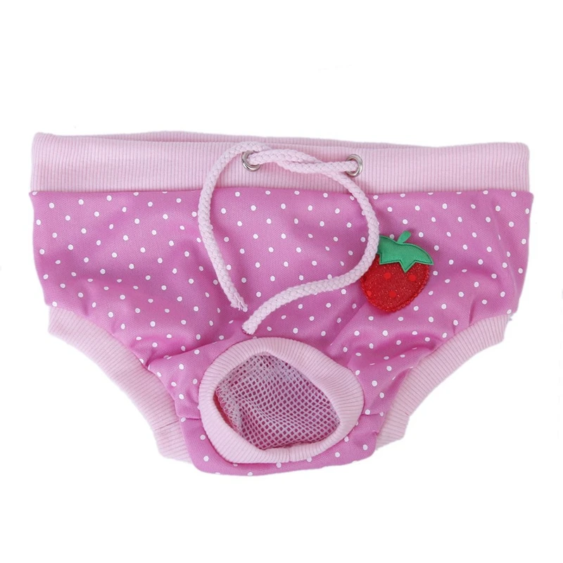 $1.65 Female Pet Dog Hygienic Sanitary Diaper Pant Brief for Small Dog Pink with white S