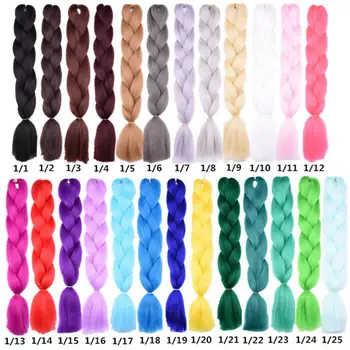 

New Synthetic Crochet Braids Ombre Braiding Hair Box Jumbo Braid Hair Extension Pink Purple Yellow Golden For Black Women