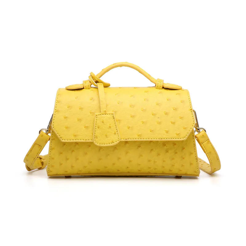 Ostrich Yellow Модная бордовая женская кожаная сумка через плечо с узором питона, Новое поступление, сумки на плечо из змеиной кожи - Цвет: Ostrich Yellow