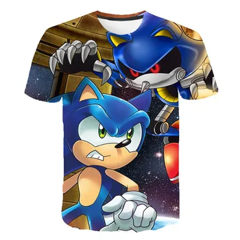 

3D baby Boys T-shirts Girl Cool sonic the hedgehog Supersonic sonic Mario Costume Children Kids Clothes boys Clothes