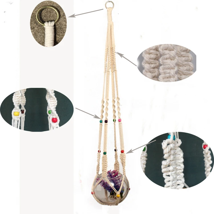 Hot sales handmade macrame plant hanger flower /pot hanger for wall decoration countyard garden
