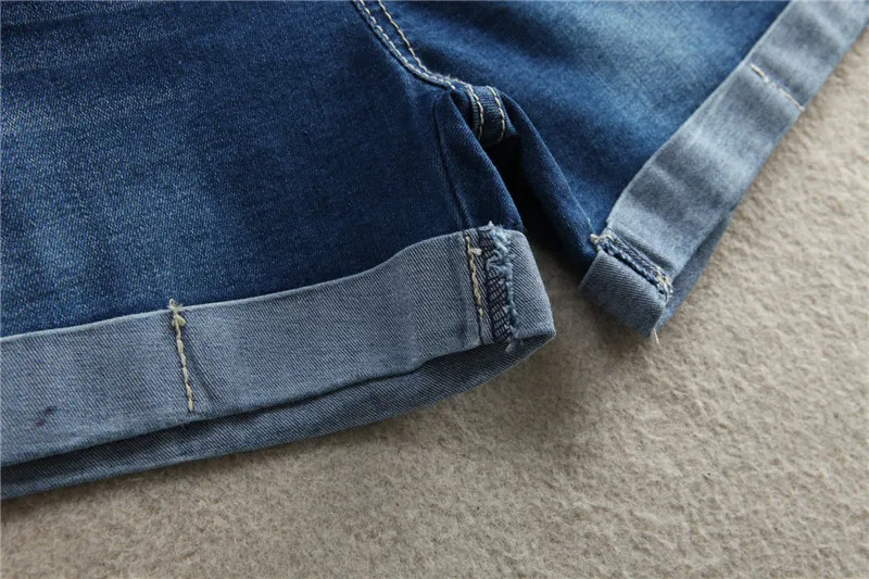 Summer Thin Stretch Denim Maternity Shorts Belly Rolled Up Shorts pregnant shorts For Pregnant Women Casual Pregnancy Short Jeans