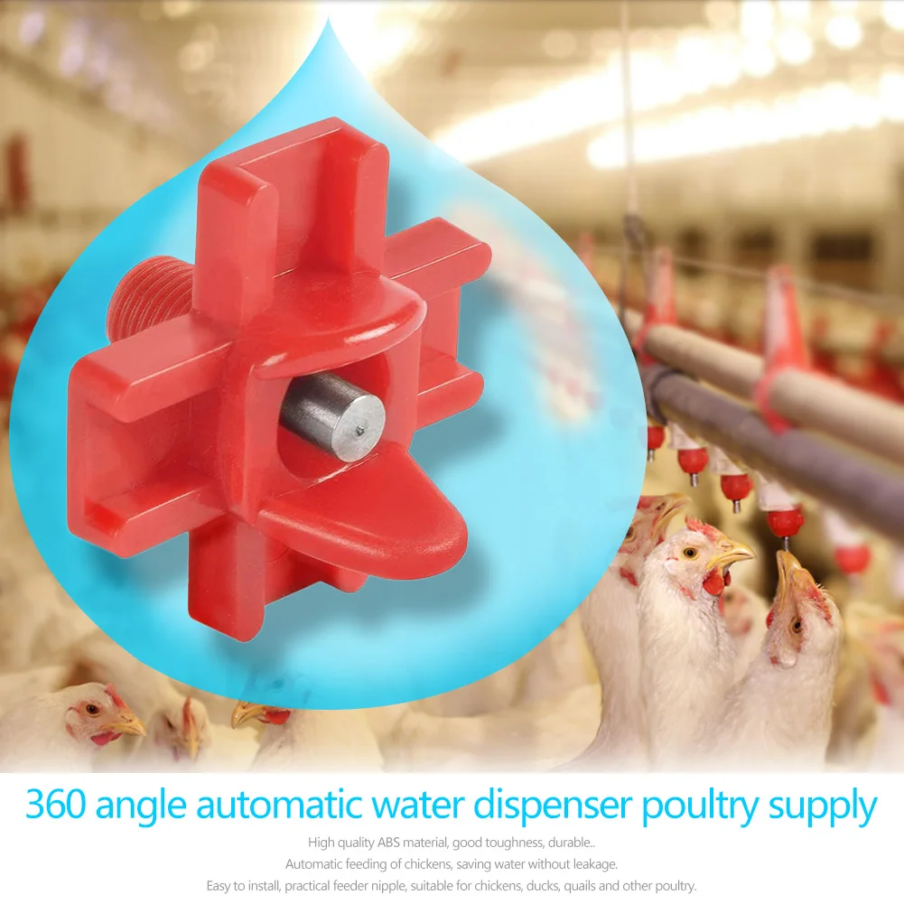 12pcs Chicken Waterer Hens Quail Birds Drinking Waterer For Chicken Coop Chick Nipple Automatic Drinkers Poultry Farm Animals
