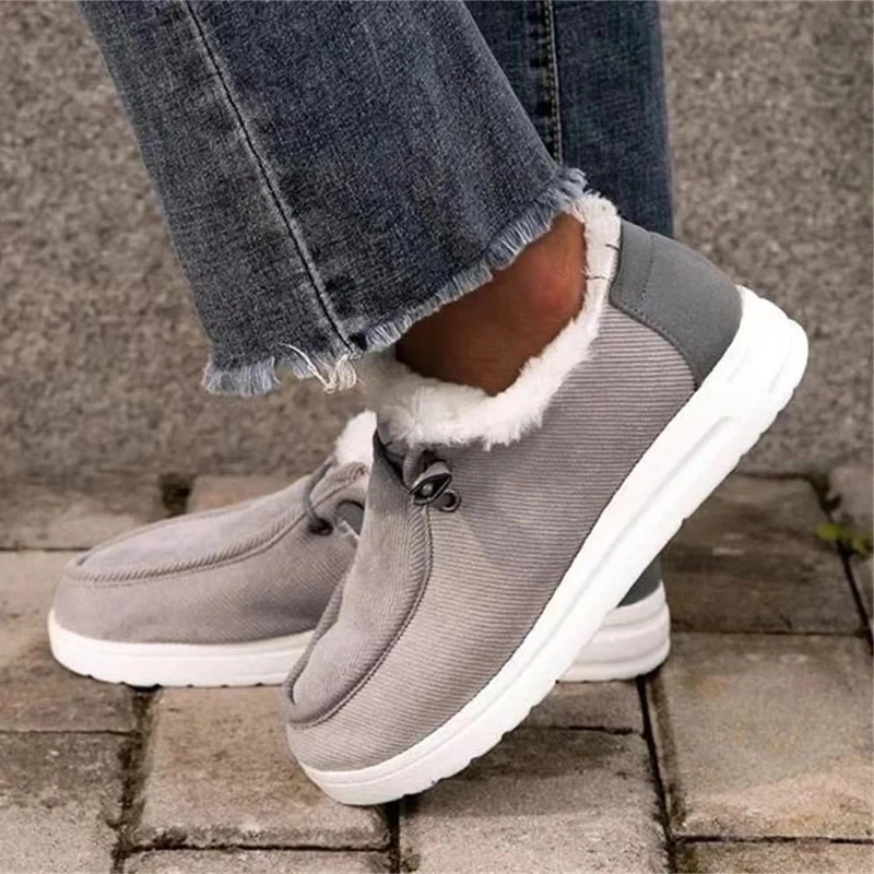 Dude Shoes Women Wendy Comfortable Flat Slip On Mujer Zapatillas Winter Warm Plush Vulcanize Sneaker Fur Mocassin Loafers Female