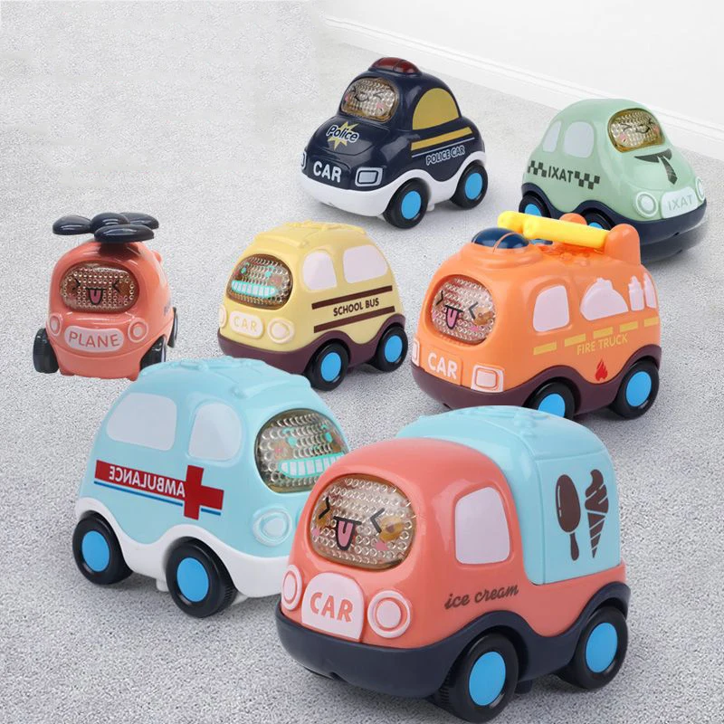 

Mini Q Version Pull Back Car Team Macaron Cute Police Car Bus Ambulance Airplane Boy Girl New Year Birthday Festival Gift Toy