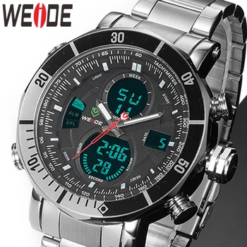 

WEIDE Mens Sports Quartz Movement Digital Calendar Alarm Chronograph Repeater Chronograph Clock Wristwatches Relogio Masculino