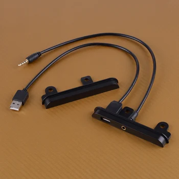 

CITALL 2 Din Black Car Side Fascia Stereo Trims Frame Radio Brackets AUX USB Port Kit Fit for Toyota
