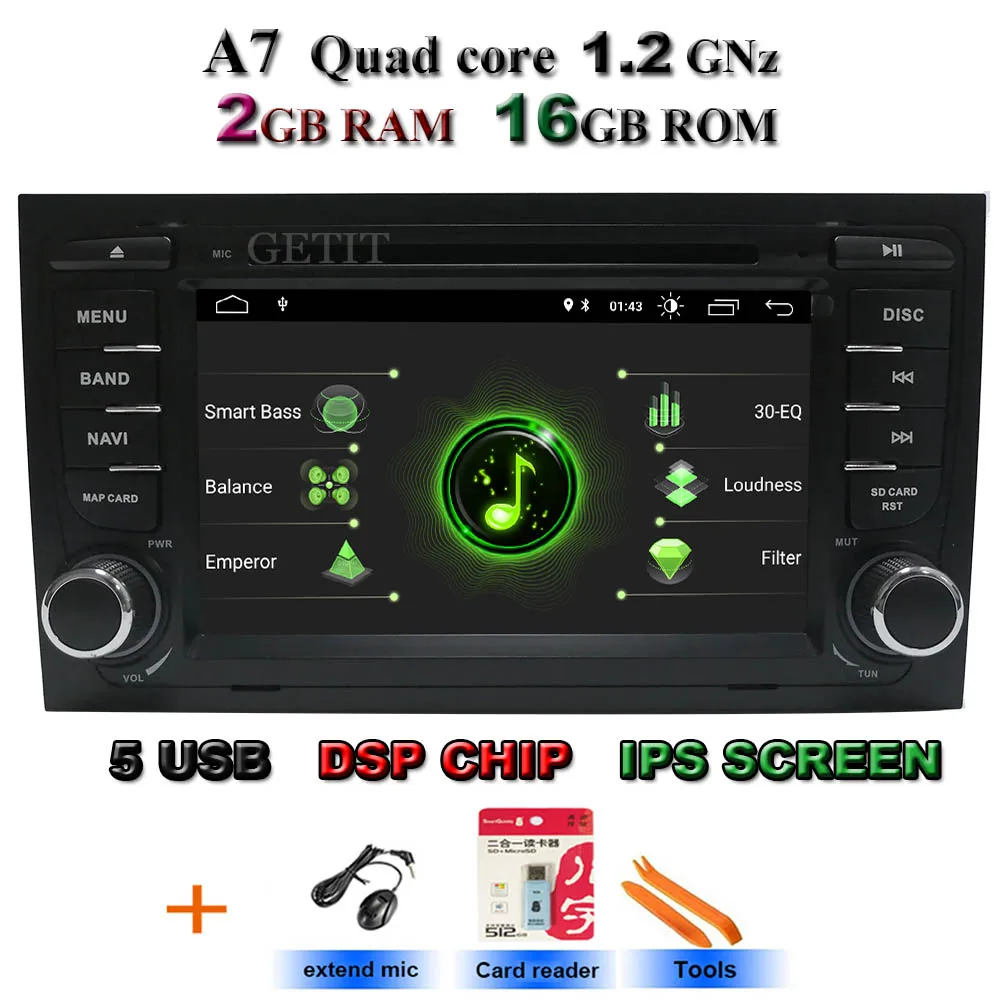 DSP Android 10 ips автомобильный мультимедийный плеер для Audi A4 B6 B7 S4 B7 B6 RS4 B7 SEAT Exeo WiFi радио с Bluetooth и GPS стерео - Цвет: DSP-IPS standard