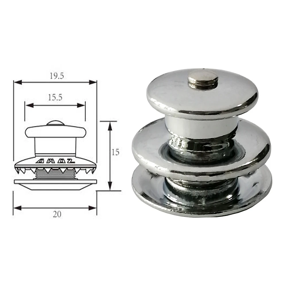 3 Pcs Owoz Boat Canvas Snaps Fastener Upper Part / Chrome Plated Brass