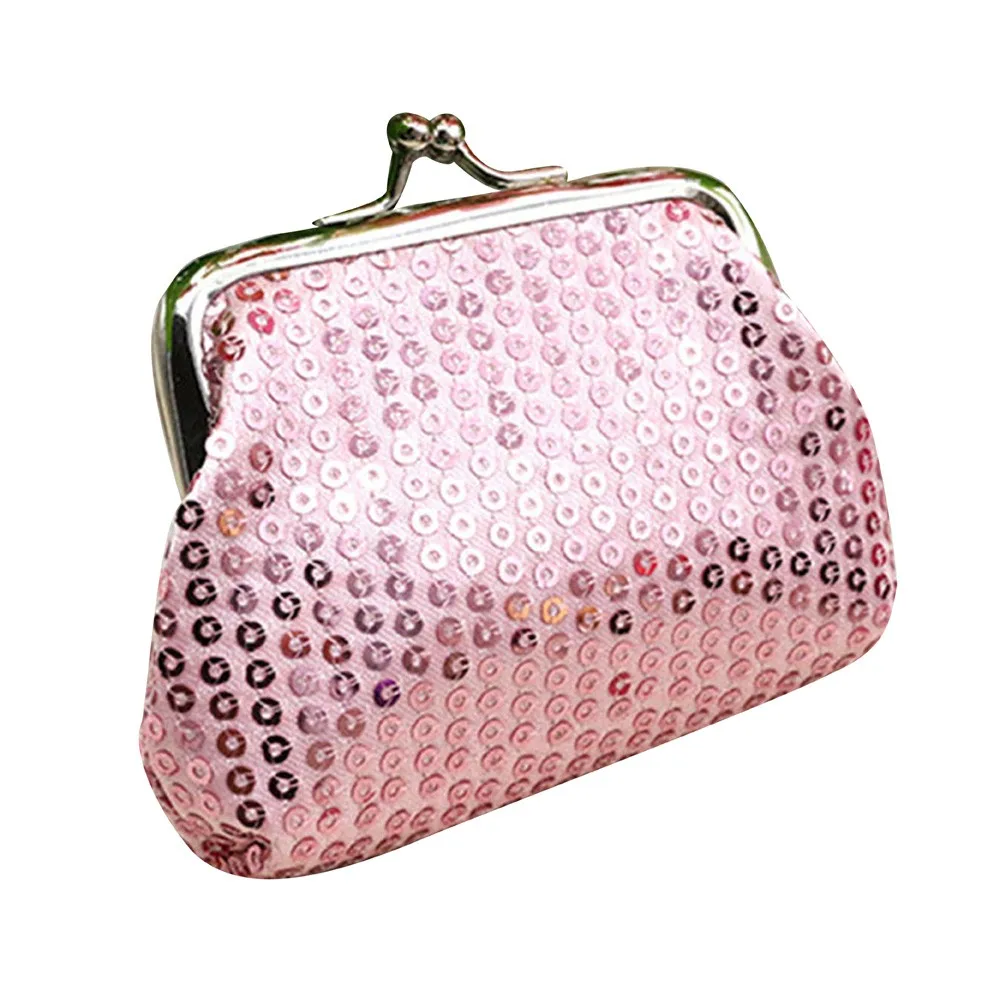 Sequin Wallet Coin Purse Clutch bag lipstick mini fashion Card Holder Coin Purse Clutch Handbag Womens Small Card packages - Цвет: Pink