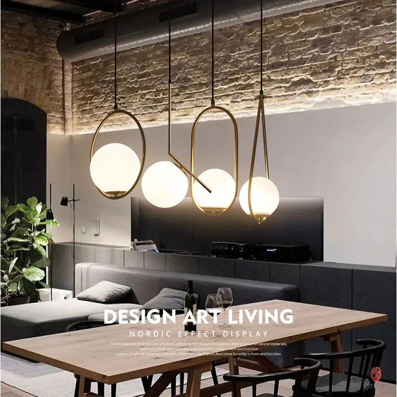 

Fashion Glass Ball Pendant Lights Decoration Hanging Lights Dining Room Indoor Home Kitchen Fixtures Hanging Lamp Bar Restaurant