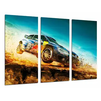 

Car Racing Rally Desert Landscape Network Bull, Blue, photo print on wood, modern picture decorative 26953