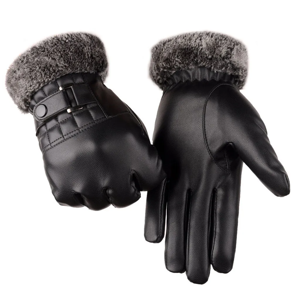 Модные мужские зимние теплые перчатки для катания на мотоцикле, лыжах, сноуборде, простые теплые черные перчатки,# P501