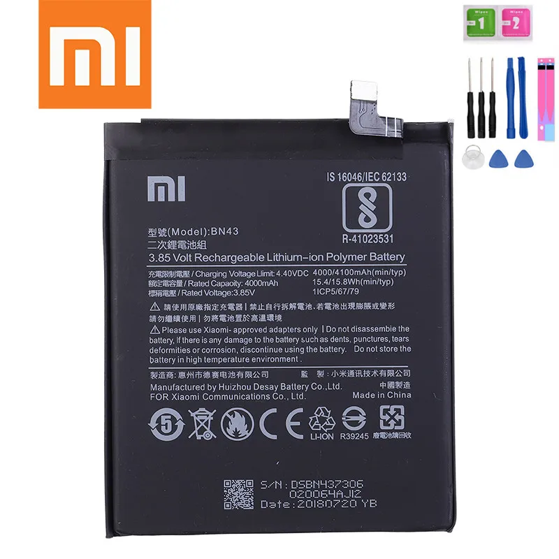 Аккумулятор bn43 для Xiaomi Redmi Note 4X аккумулятор BN43 4X4000/4100 мАч|Аккумуляторы мобильных