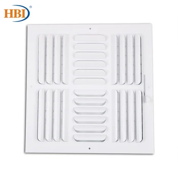 

HBI 4-Way W12"*H12" Curved-Blade Ventilation Grille Air Outlet Valve Air Supply Register Air Vent Cover Steel Ceiling/Sidewall