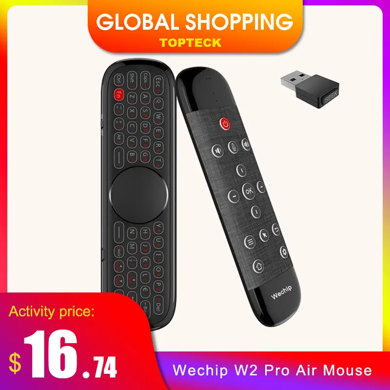 Wechip W2 Pro Air Mouse голосовой пульт дистанционного управления Управление микрофон 2 4G