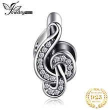 Jewelrypalace 925 пробы серебро скрипичный ключ кубические циркониевые бусины Подвески Fit Браслет в подарок для нее модные юбилейные украшения