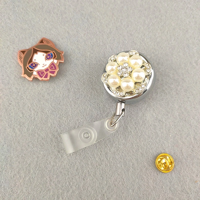 3 шт./лот смешанные Bling Металлический бейдж с держателем с выдвижной ремень клип