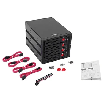 

Oimaster 4 Bay Hard Disk Enclosure for 2.5 3.5 Inch SATA SDD HDD Drive Bay