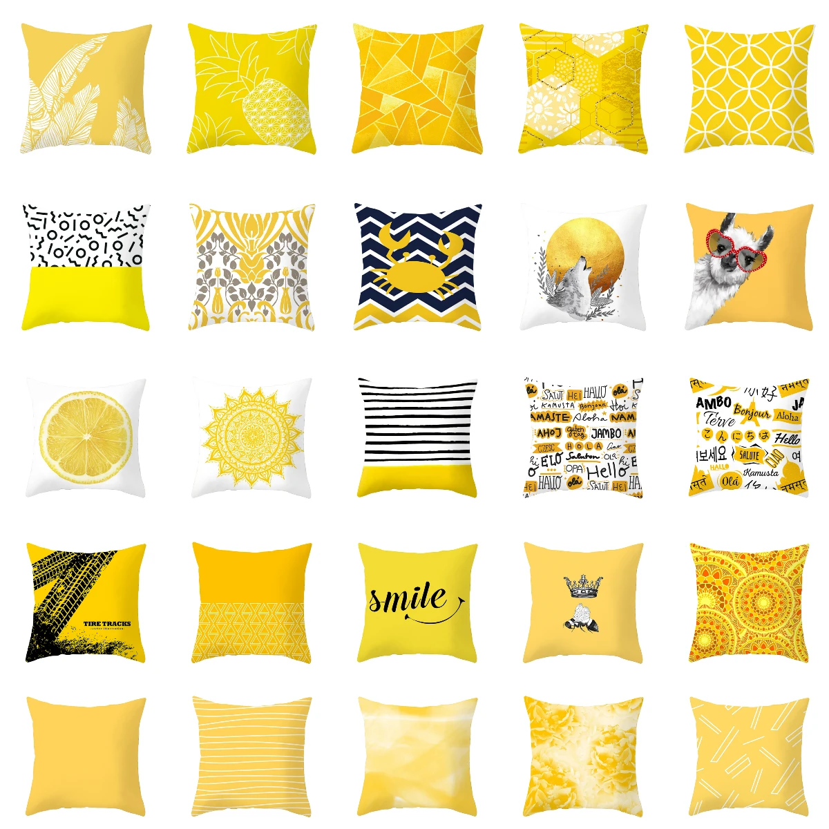 lemon yellow throw pillows