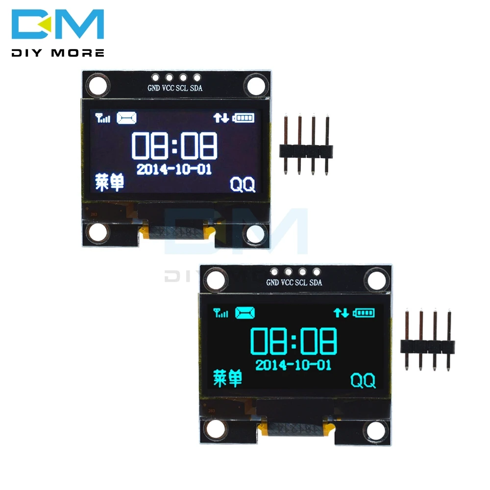 128x64 SSH1106 4PIN 1,3 "1,3 дюймов IIC I2C Серийный Цифровой OLED ЖК-дисплей белый синий модуль для Arduino 12864 ЖК-экран