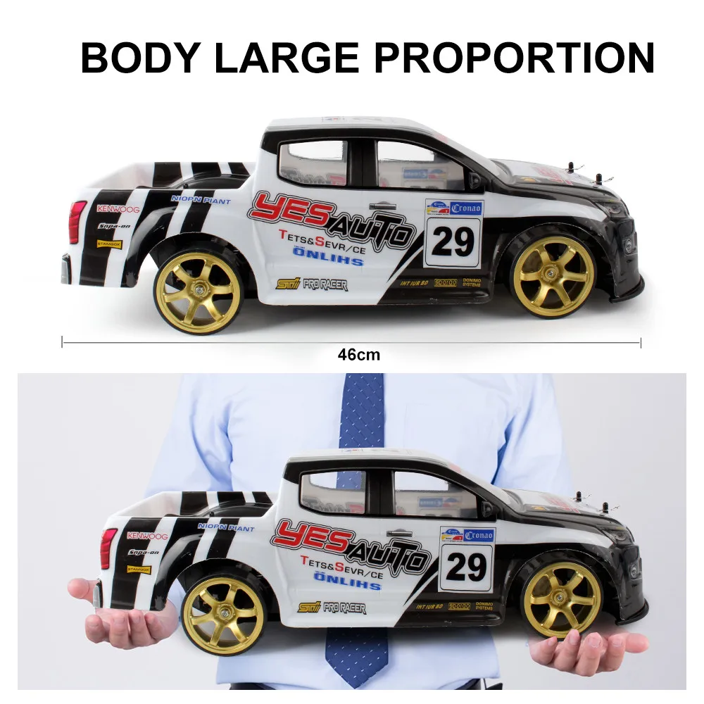 Радиоуправляемая Автомобильная игрушка Новинка 1:10 70 км/ч 2,4 г RC автомобиль 4WD Двойной аккумулятор высокой мощности Светодиодный фара гоночный автомобиль 3 цвета 8,29
