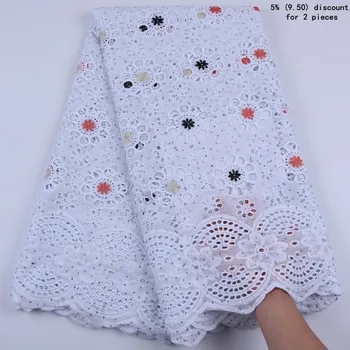 

African Dry Lace Fabric Swiss Voile High Quality Laser Cutting Laces Fabric Embroidered Stones Fabric For Wedding A1679