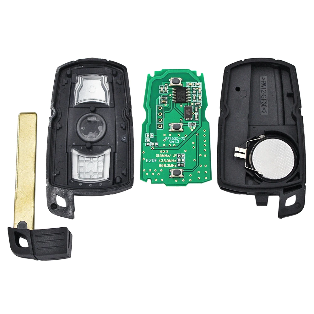 3 Button Remote Key 315LP MHZ 315MHZ/433MHZ/868MHZ for BMW 1 3 5 Series X1 X6 Z4 E60 E70 E71 E91 E92 CAS3 CAS3+ ID7944/ID46 Chip car remote key,car key