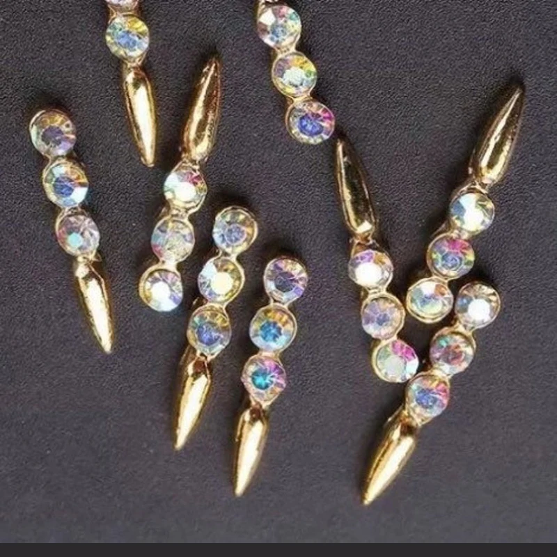 Jóias de Unhas dos Pces Falsa do Prego Encantos do Prego Joias do Prego Jóias do Prego Gema do Unha do Ouro. 3d do Prego Jóia Gemas Coroa 3d. Jc1 100 2×12