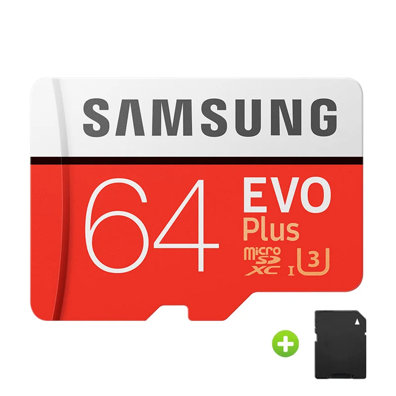 SAMSUNG карта памяти Micro SD Card 64 Гб 128 ГБ 256 Гб карта памяти EVO+ 100 МБ/с. C10 TF карта флэш-накопитель для смартфона - Емкость: 64GB-Adapter