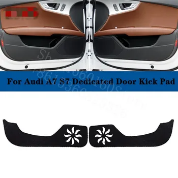 

Puou high quality For Audi A7 S7 4pcs Car Inside Door Cover Pad Scratch Protection Anti Kick Pad Car Interior Accessories