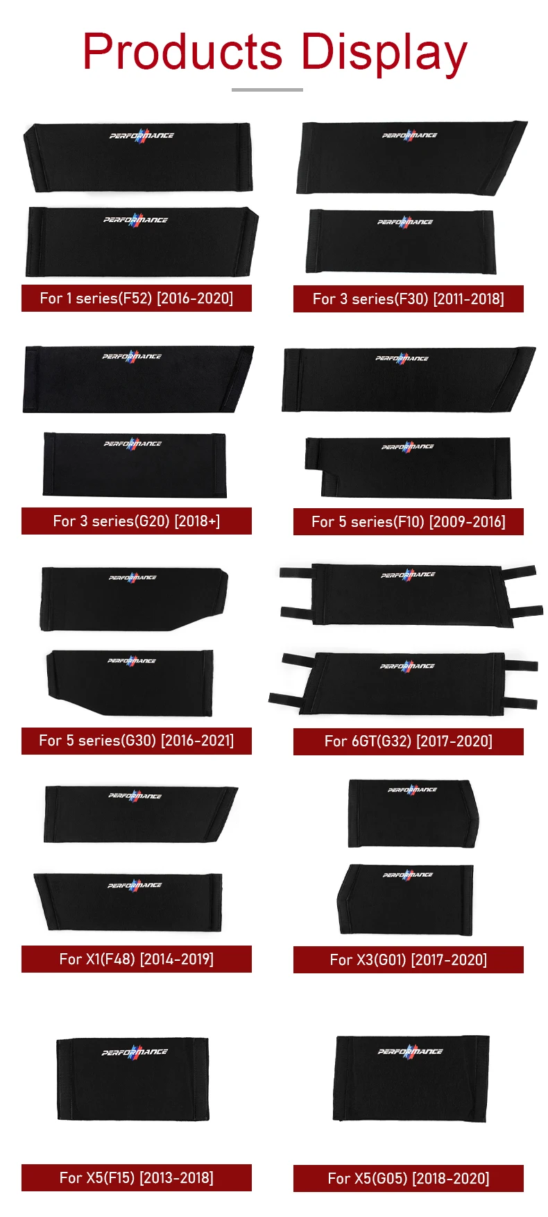 DEMUR For BMW 2 3 5 7 Série F45 F30 F10 G20 G30 Accessoires De Voiture, Flanelle Auto Coffre Côté Rangement Organisateur Panneau Déflecteur Cloisons Remplacement Du Séparateur De Rangement Latéral (S