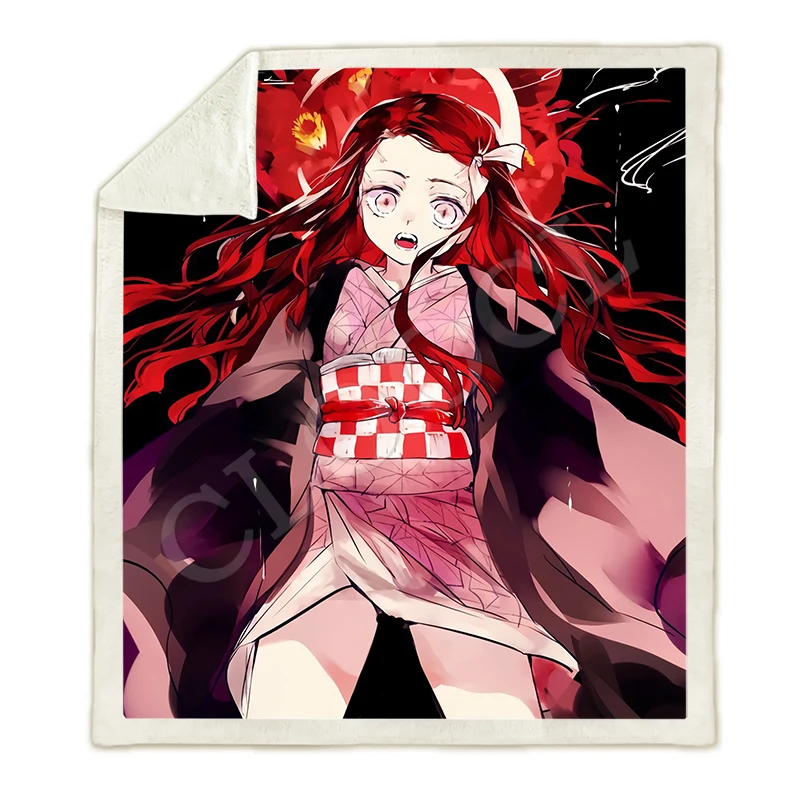 Blanket 8 Аниме демон убийца Kimetsu No Yaiba одеяла 3D принт Мода диван путешествия для подростков мужчин и женщин постельные принадлежности пледы одеяла плюшевое одеяло - Цвет: Blanket 8