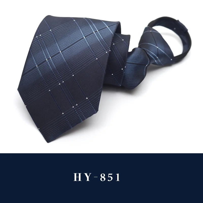 HY-851 Высокое качество, новинка, дизайнерские, брендовые, модные, деловые, повседневные, 8 см. Галстуки для мужчин, на молнии, галстук, Формальная работа, с подарочной коробкой - Цвет: HY-851