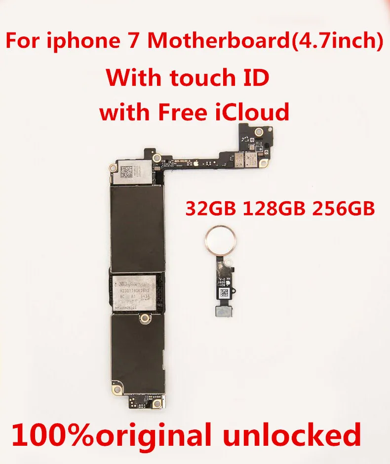 Разблокирована для iphone 7 256GB Материнская плата с сенсорным ID с бесплатным iCloud, 256GB для iphone 7 256gb+ инструмент+ подарок