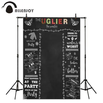 

Allenjoy decor photophone for photography winter indoor Ugly sweater christmas party backdrop photocall photozone photobooth