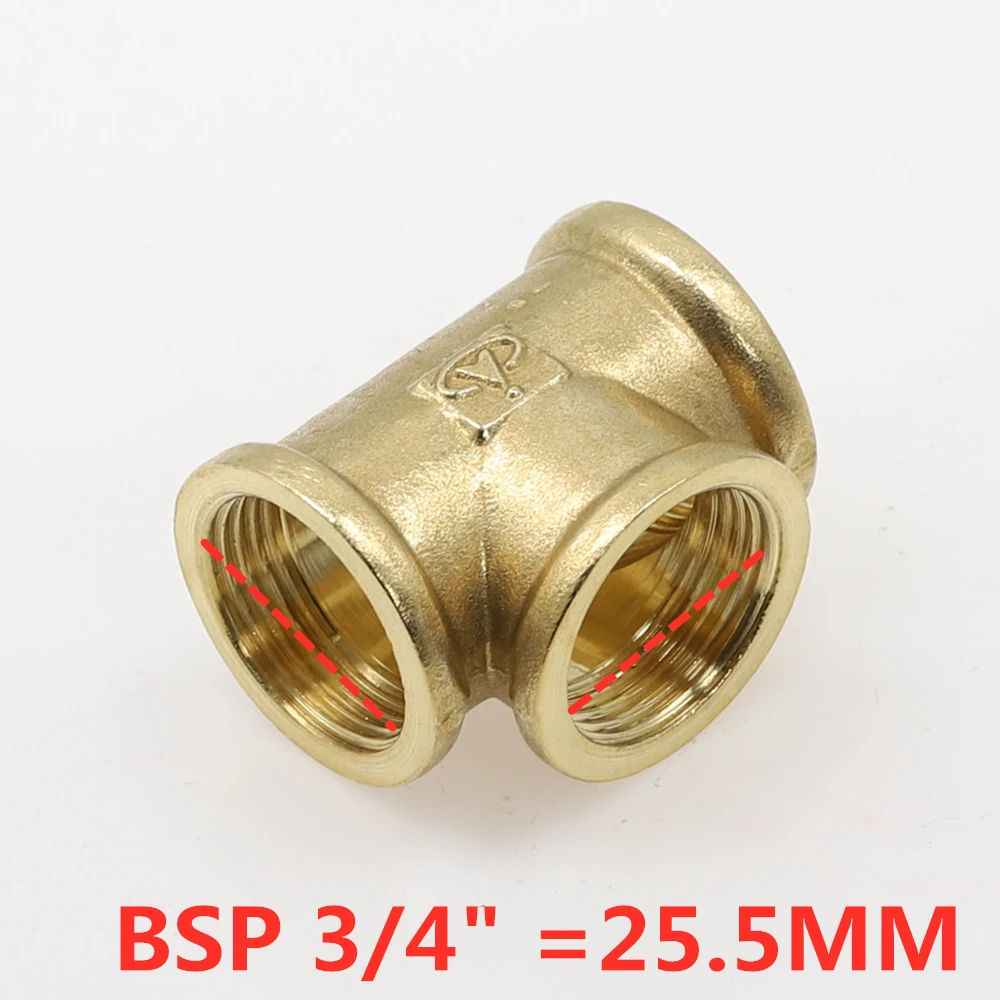 1 шт. 1/" 1/4" 3/" 1/2" 3/" BSP внутренняя резьба 3 пути тройник Тип латунные фитинги для труб переходник соединитель для воды Топливный Газ - Цвет: 06 Female
